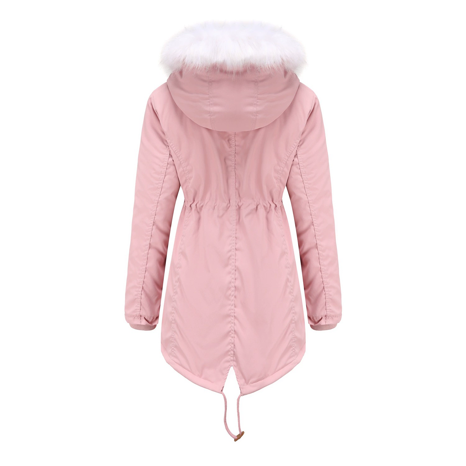 Winter Hooded Jacket Women with Fur Collar Plus Size S-4XL Middle Length Parkas Outwear Thick Warm Fleece Casual Coats WF180 white bubble coat