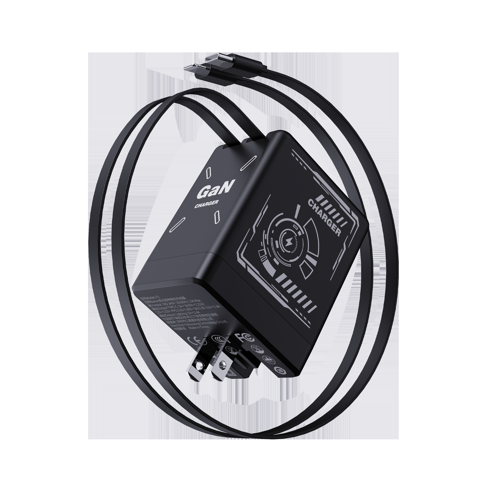 Cargador de teléfonos móviles transfronterizos, cabezal de carga de Apple Watch con cable telescópico adecuado para enchufe de carga de nitruro de gallio de Huawei