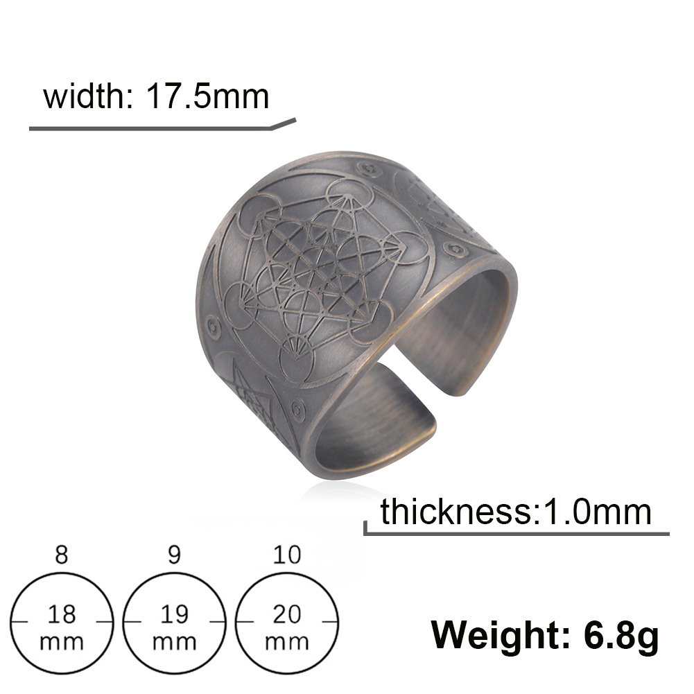 Title 1, Anel vintage de cobre com padrão hexagonal redo...