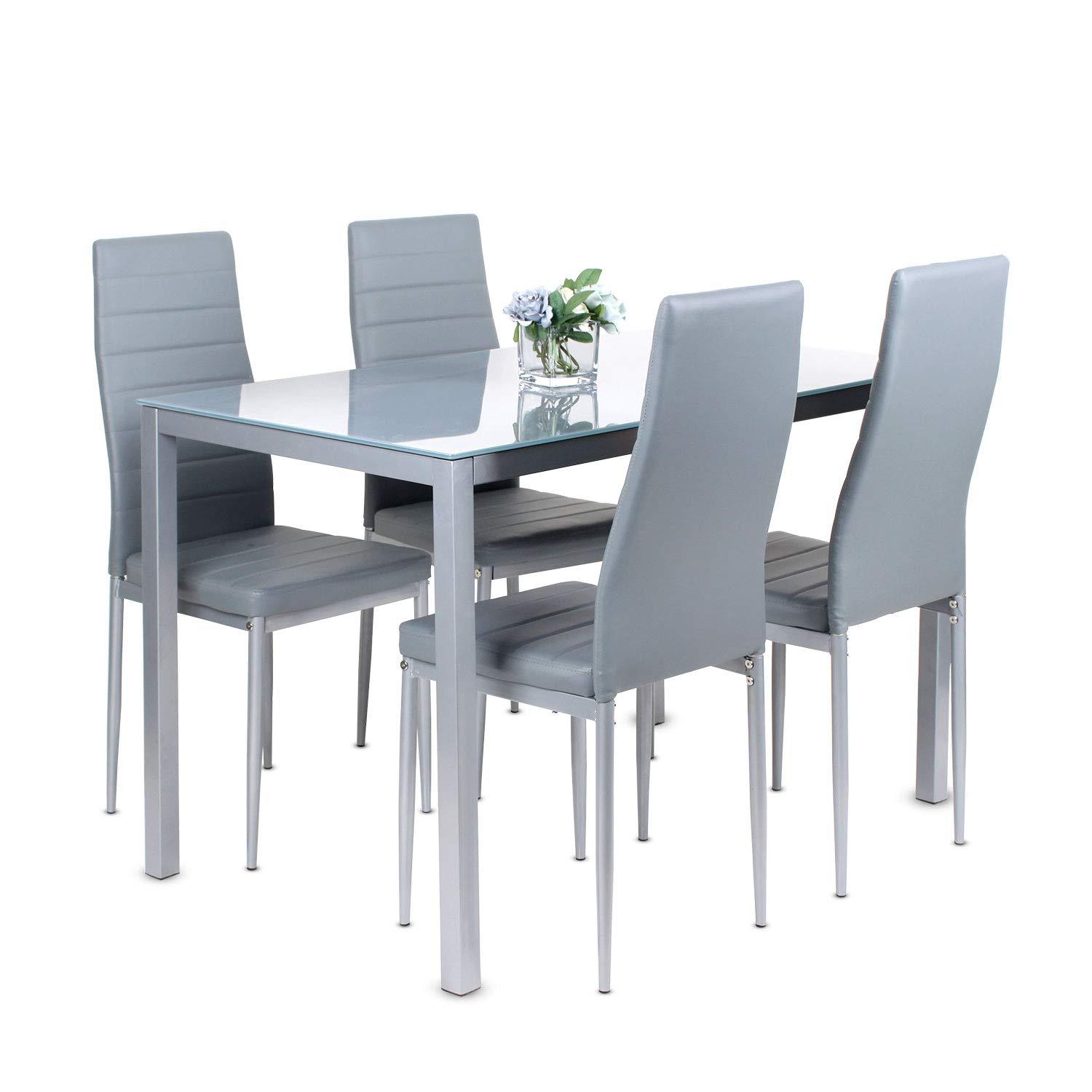 Mesa de comedor de comercio exterior moderna mesa de comedor simple sala de estar 4 personas 6 personas mesa de comedor de vidrio temperado rectangular