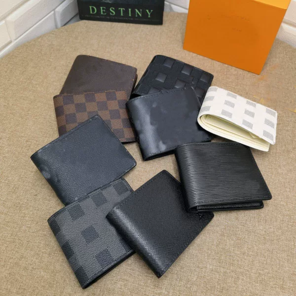 European and American classic foreign trade wallet source fashion explosion letters men's old plaid short clip wallet