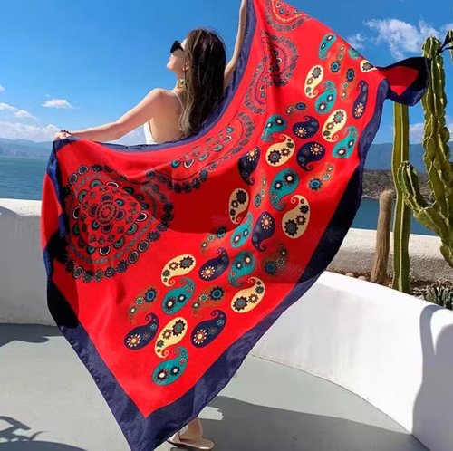 Ethnic style scarf sunscreen shawl for women with high-end sense Inner Mongolia, Xinjiang, Qinghai, Northwest Grassland Tourism Scarf