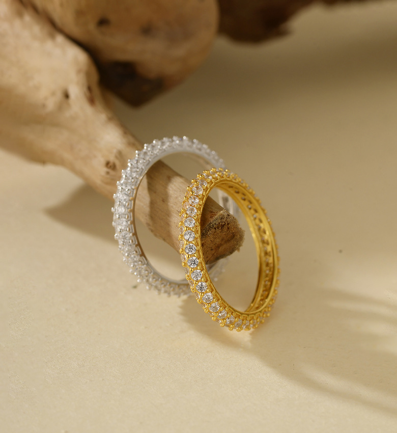 Daily, Tea Party Occasion 925 Sterling Silver Geometric 18K Gold Plated Rings