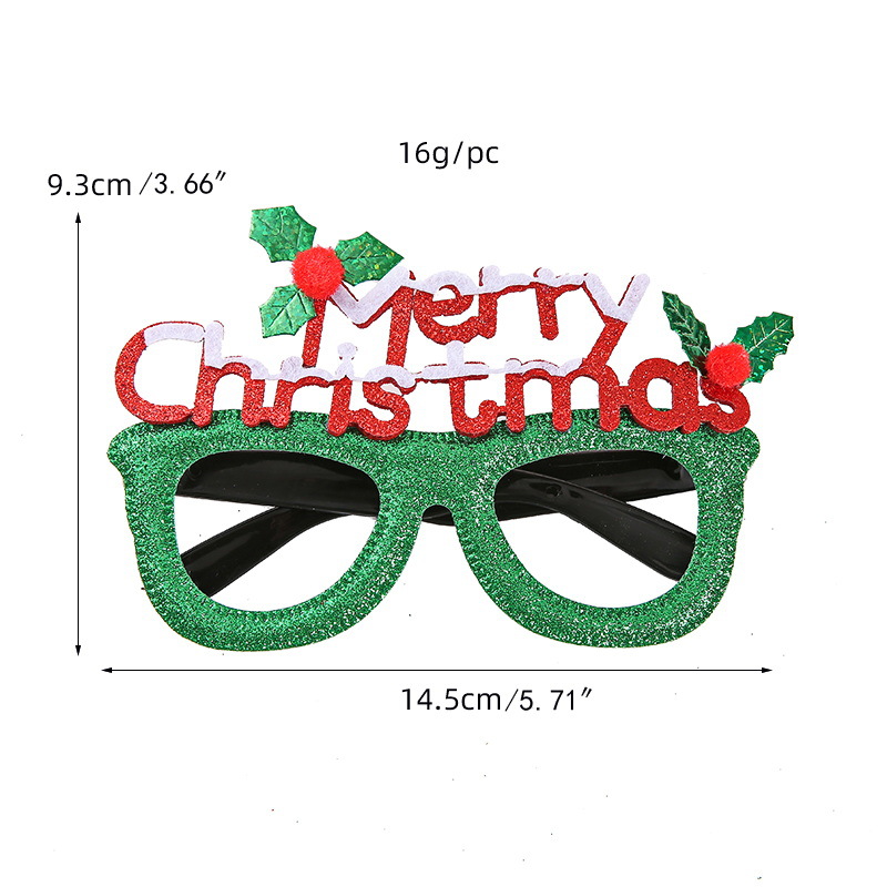 Navidad decoraciones gafas juguetes para niños adultos dibujos animados disfraz de fotos pequeños regalos premios gafas decorativas