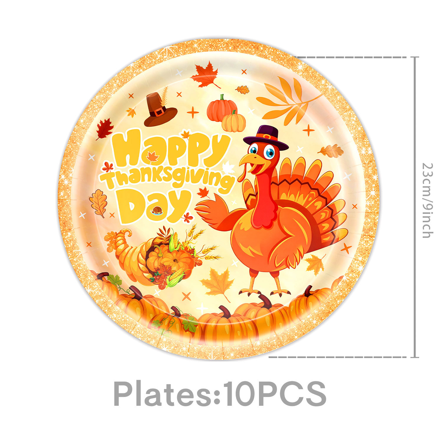Día de Acción de Gracias Pavo tema fiesta de cumpleaños cubiertos set bandeja de papel tazas de papel toallas de bandera colgante decoración de fiesta