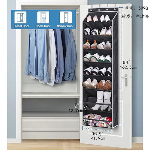Cross-border multifunctional sundry storage hanging bag fabric door storage storage hanging bag multi-layer shoe storage wall-mounted