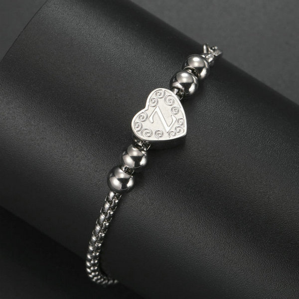 Classic bracelet stainless steel with letters