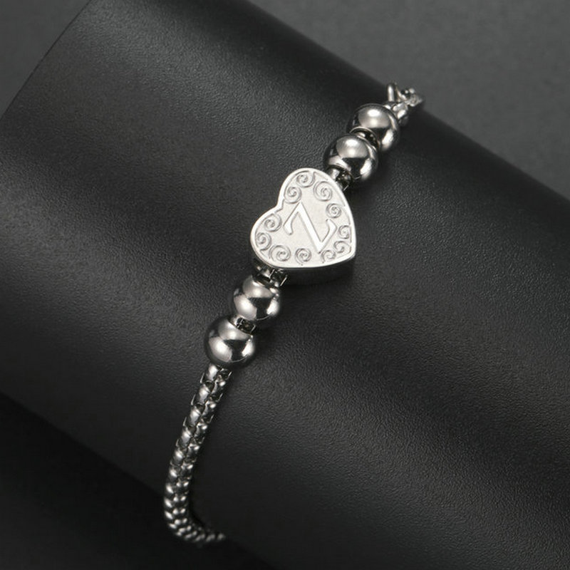 Classic bracelet stainless steel with letters