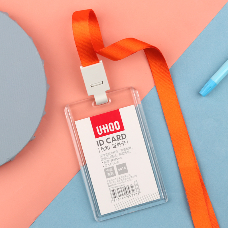 Youhe Acrylic Work Badge Card Holder, Document Holder, Factory Badge Holder, Employee Lanyard, Work Badge Custom Work Badge