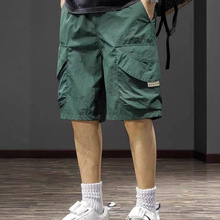 冰丝工装短裤男多口袋五分裤夏季新款潮牌宽松大码沙滩速干中裤子