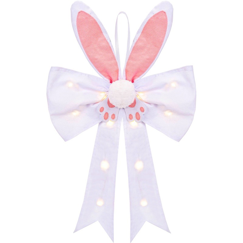 Transfronterizo nuevos adornos de Pascua con luz luminosa Orejas de conejo colgante puerta ventana decoraciones pequeño regalo