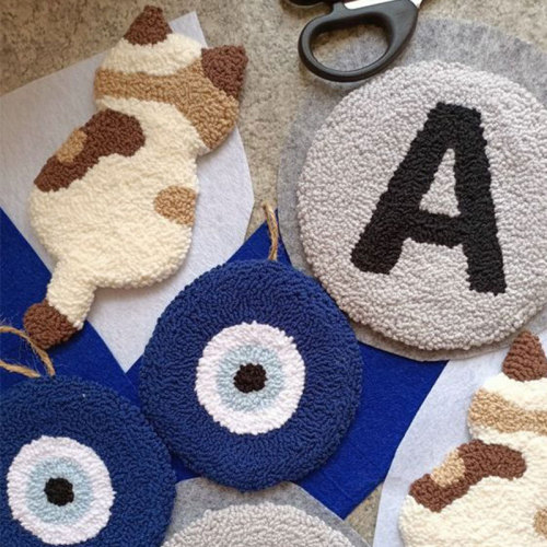 Russian Embroidery DIY Cup Mat Yarn Decoration Painting Embroidery Zero Foundation Material Package Set Gift 