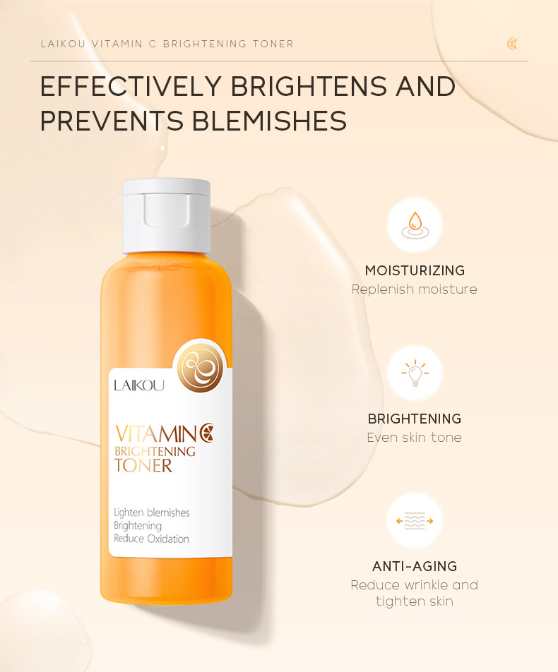 Cross-border LAIKOU Vitamin C Toner 100ml Hydrating and Moisturizing Toner Cosmetics Manufacturer Wholesale AliExpress undefined
