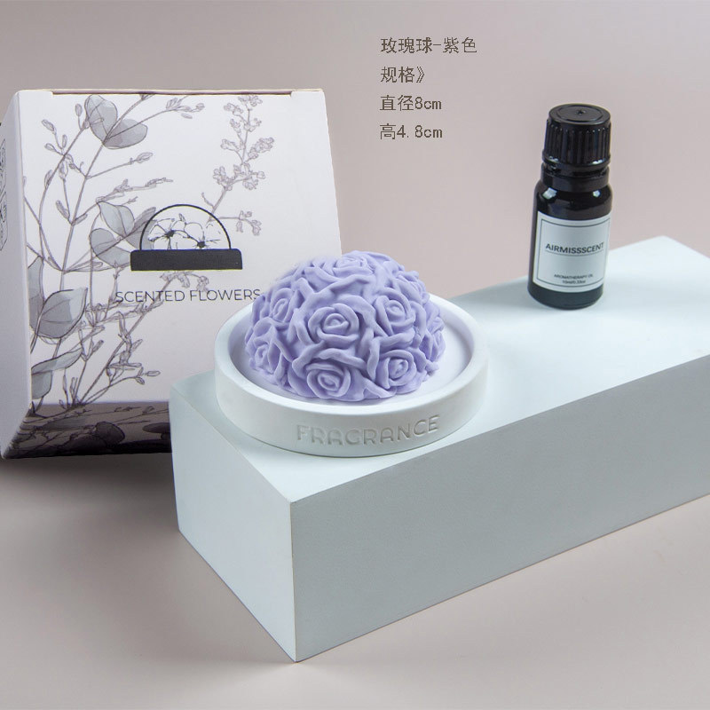 卸売り刺繍花香薫石膏拡香石高級感室内持続家庭用アロマ香薫置物お土産|undefined