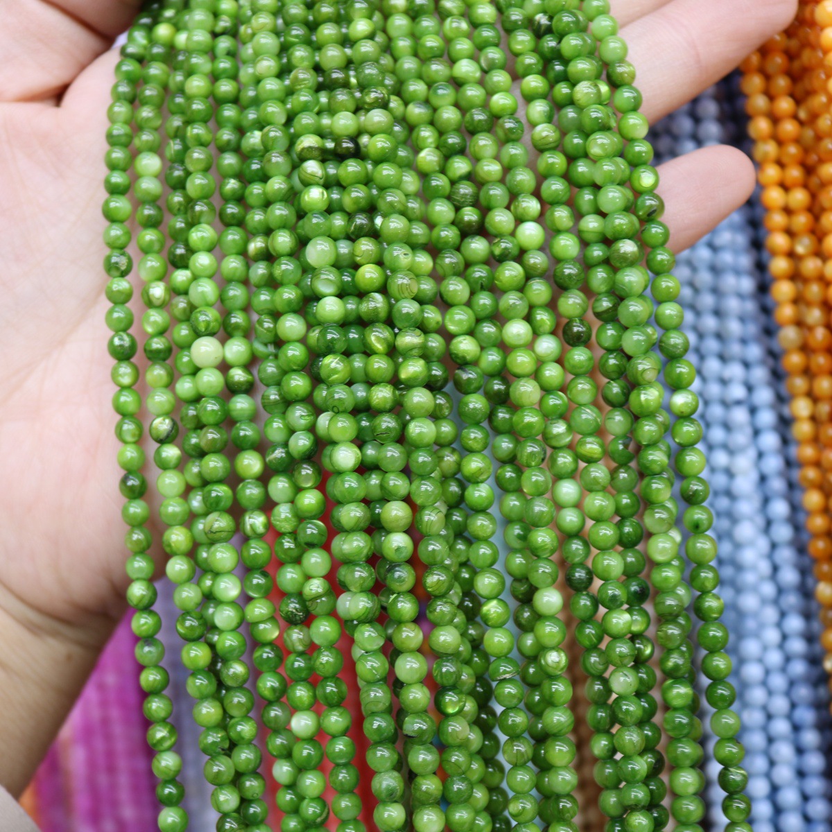 Conchas de agua dulce naturales cuentas mixtas de color 4mm color monocromático bolas perlas sueltas diy joyería accesorios joyería al por mayor image 34
