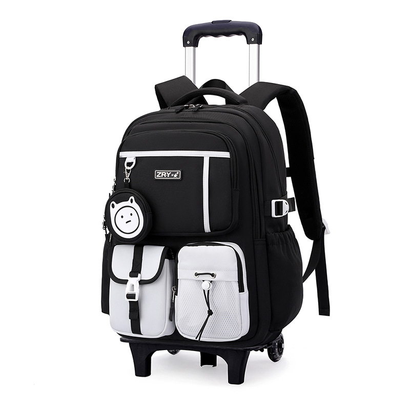 Nueva mochila de tirón para estudiantes de escuela primaria niñas 3 - 6 grados estudiantes de gran capacidad de moda mochila de tirón para estudiantes ligeros