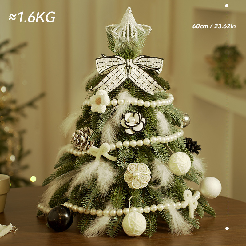 Paquete de mini árbol de Navidad transfronterizo con iluminación de simulación de cifrado de árbol de Navidad luminoso blanco decoración de mesa