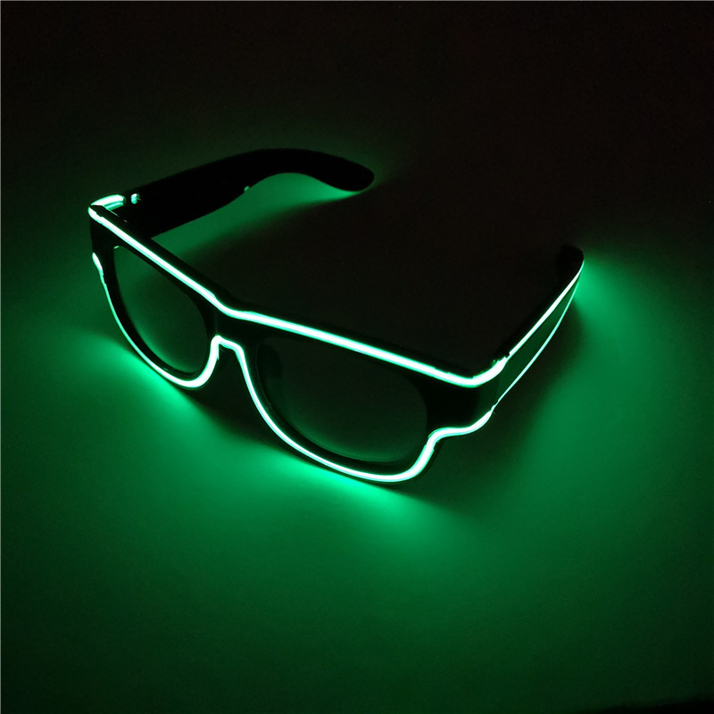 Fabricante suministro de gafas luminosas inalámbricas recargables de luz fría, gafas luminosas transfronterizas de discotecas, bares, fiestas, gafas luminosas LED