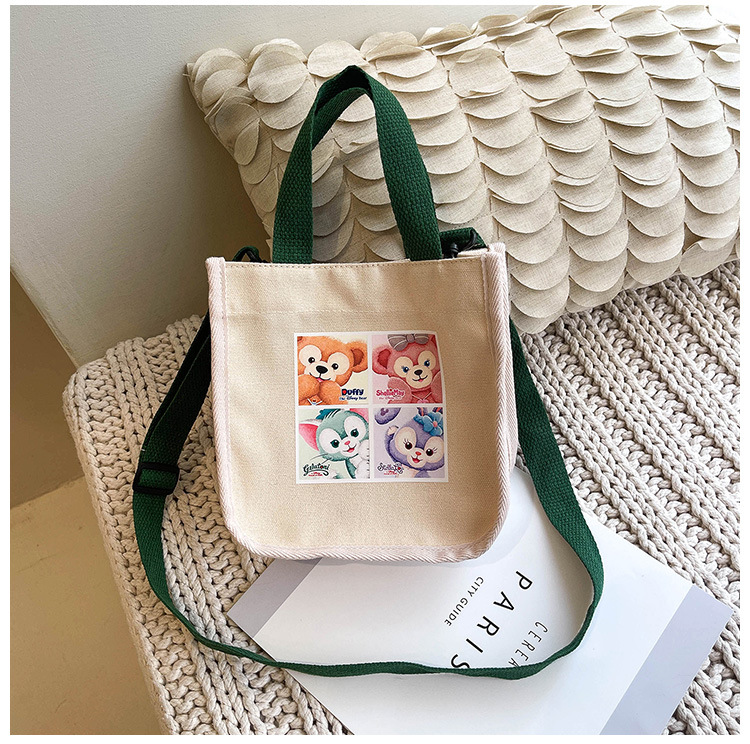 "Bag Girl 2021 New Trendy Korean style, fashionable and personalized printed single-shoulder bag for women, canvas hand-held crossbody small bag. undefined