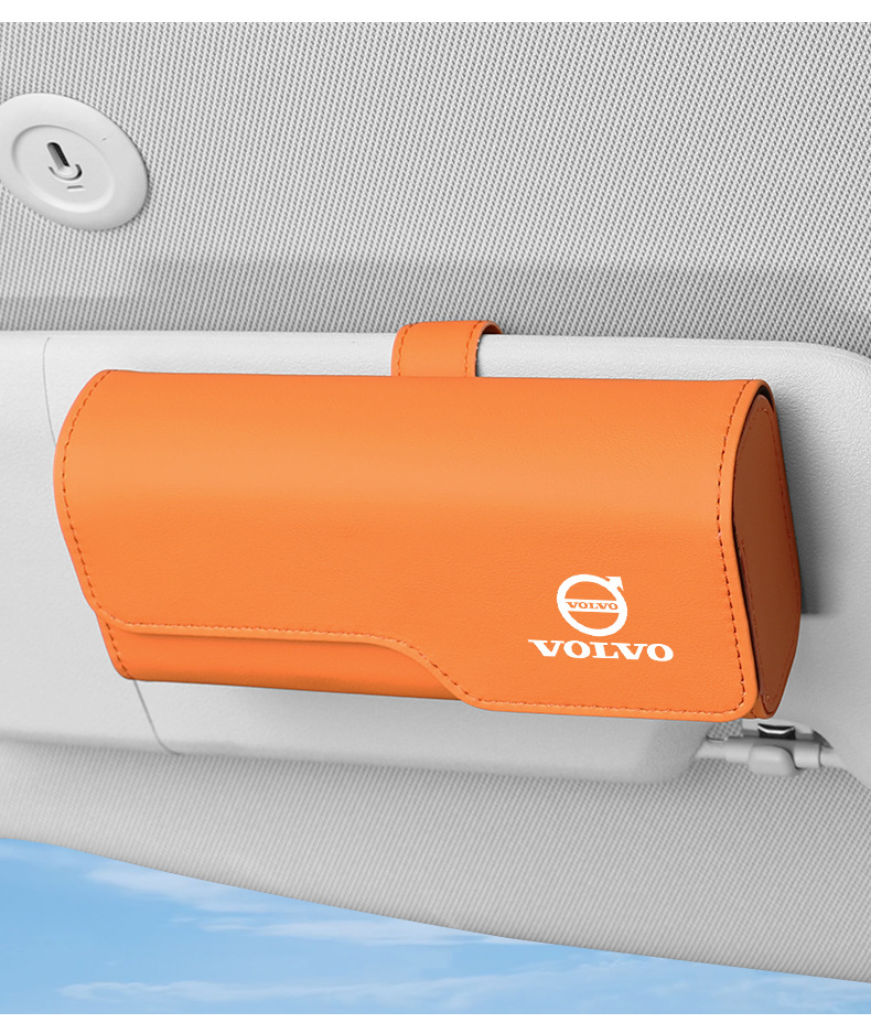 Suitable for Volvo S60 S90 Xc40 Xc60 Xc90 Car Glasses Case Sun Visor Sunglasses Clip Storage Box