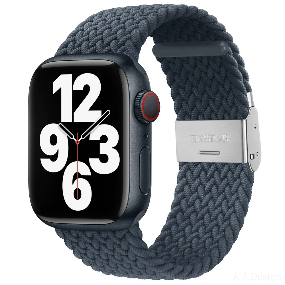 Совместимо с Apple Watch 5-6-7-8-9-10 поколения Snap-on нейлоновый плетёный ремешок iWatch S10 регулируемый браслет