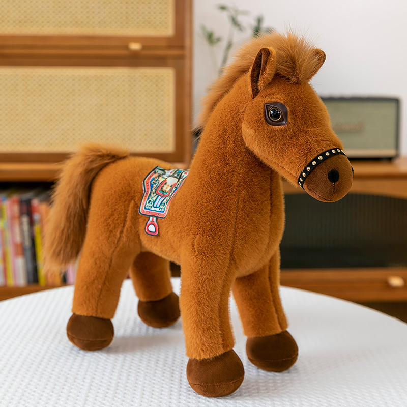 Lu Xiao simulación muñeca pony peluche lindo zodiaco muñeca caballo comodidad muñeca de trapo decoración de muebles cumpleaños