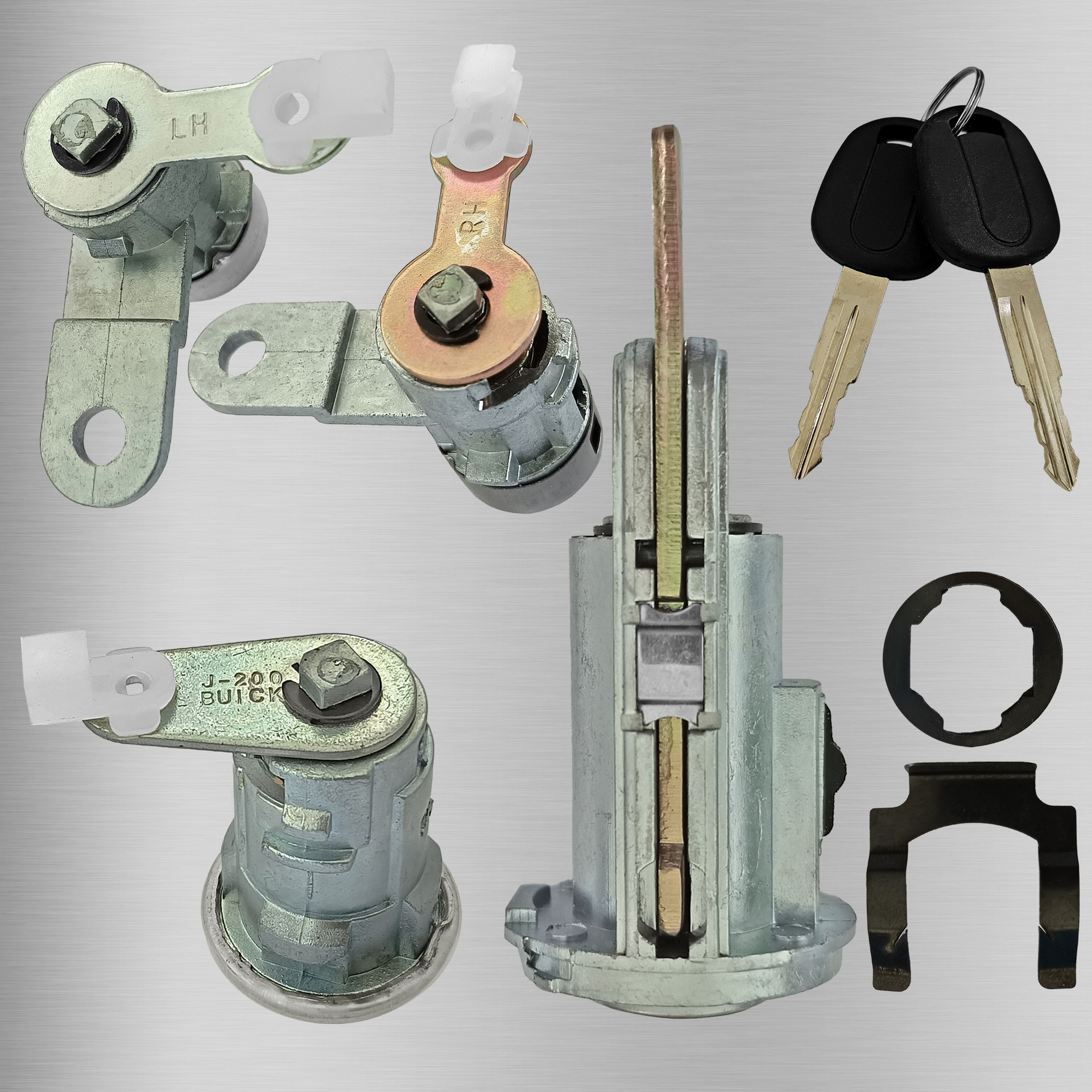 Cerradura de Coche Completa con Manija Pequeña para Buick 03-07 Excelle Antiguo, Cerradura de Encendido, Cerradura de Puerta Trasera, Manija Pequeña con 2 Llaves