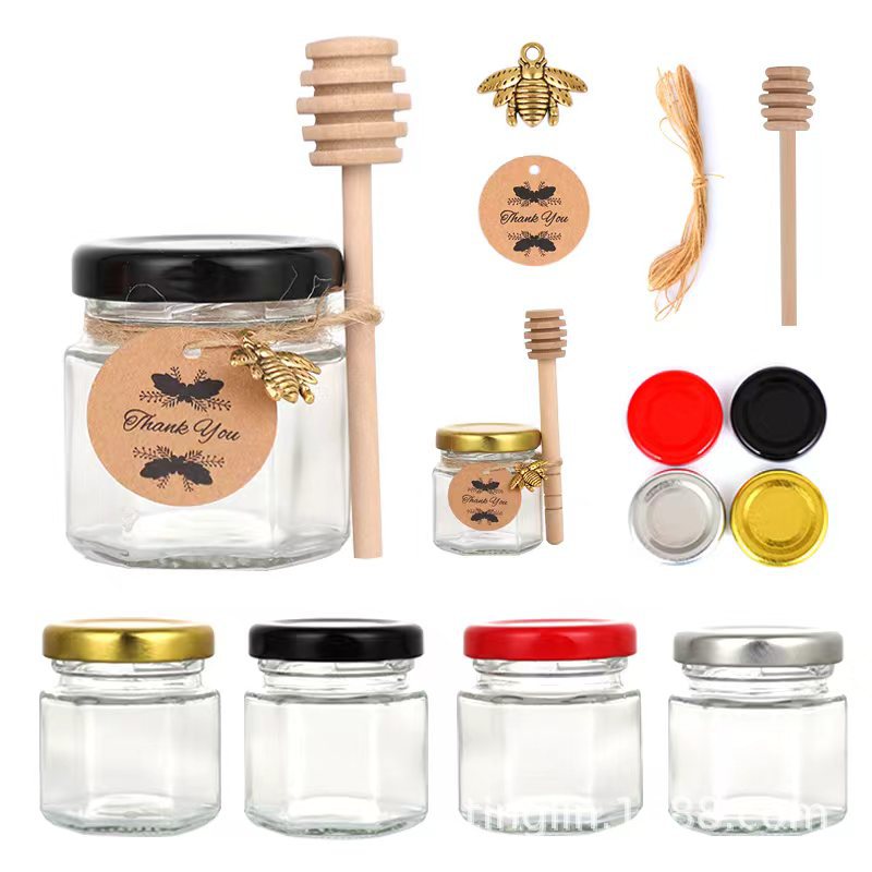 厂家批发迷你蜂蜜瓶子玻璃瓶透明玻璃果酱瓶迷你玻璃瓶便携蜂蜜瓶