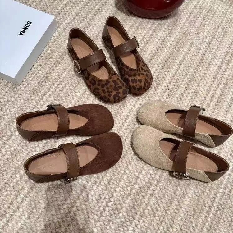 French-style new women's shoes 20206 retro leopard print Mary Jane shoes, flat, shallow, breathable, comfortable loafers French-style new women's shoes 20206 retro leopard print Mary Jane shoes, flat, shallow, breathable, comfortable loafers
