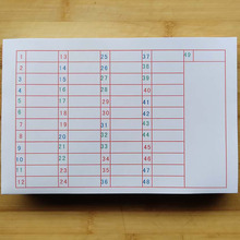 彩色纸张抄写记录笔记本子6合统计账本红蓝绿1至49格号码单本清单