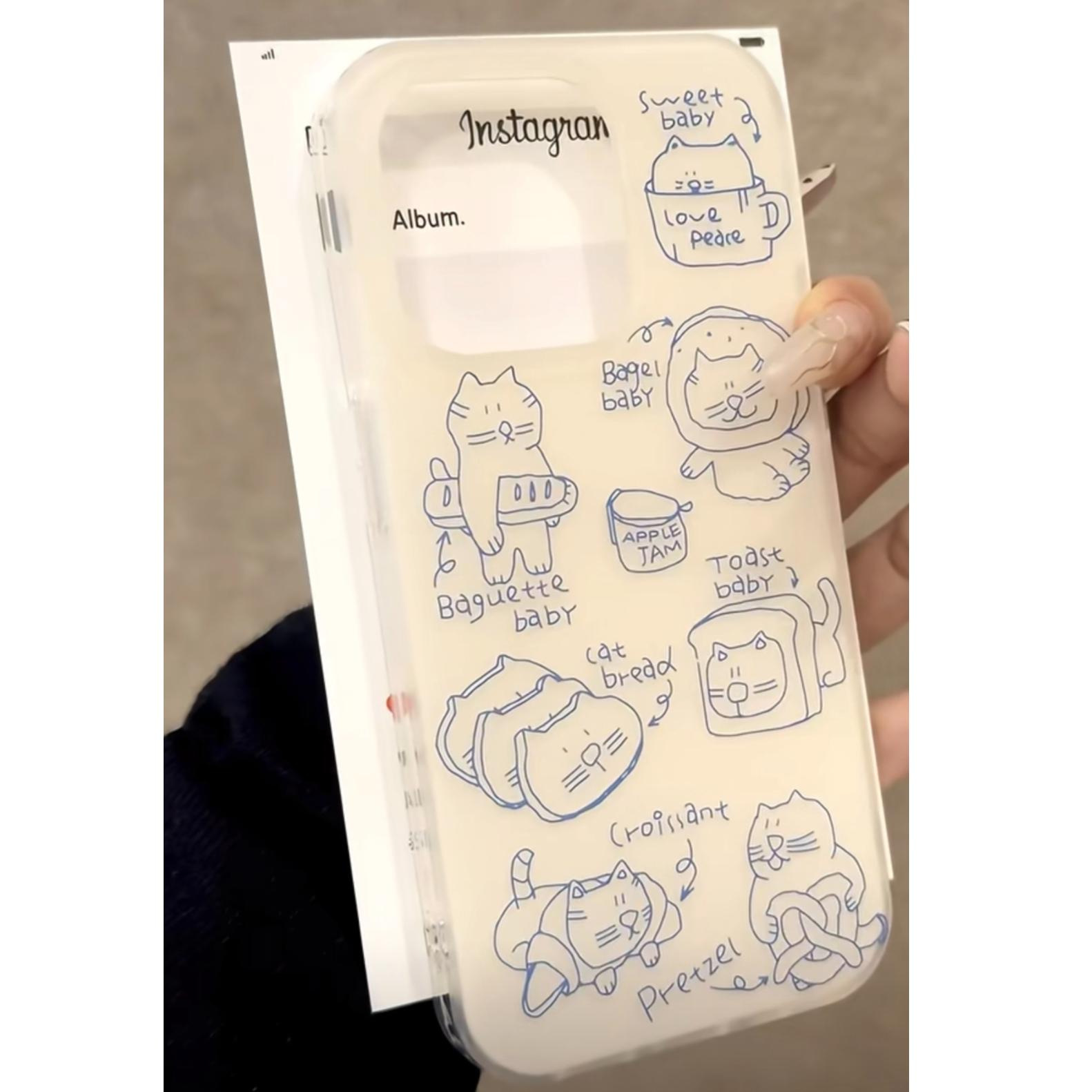 Korean-Style Ins-Inspired Niche Line Art iPhone 17/16 Pro Max Phone Case Suitable for Apple Air White Background 15/14