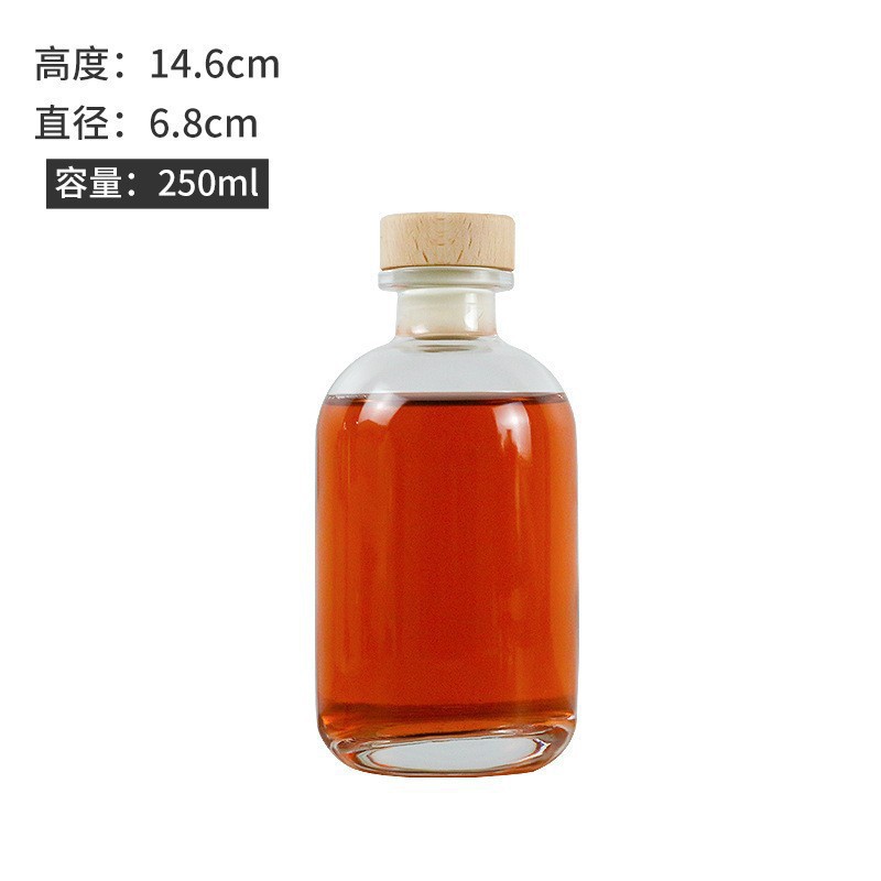 Venta al por mayor una botella de vino blanco Jin 250ml botella de vino pequeña botella de vino de 18 años 500ml botella de vino de fruta de vidrio transparente sellada