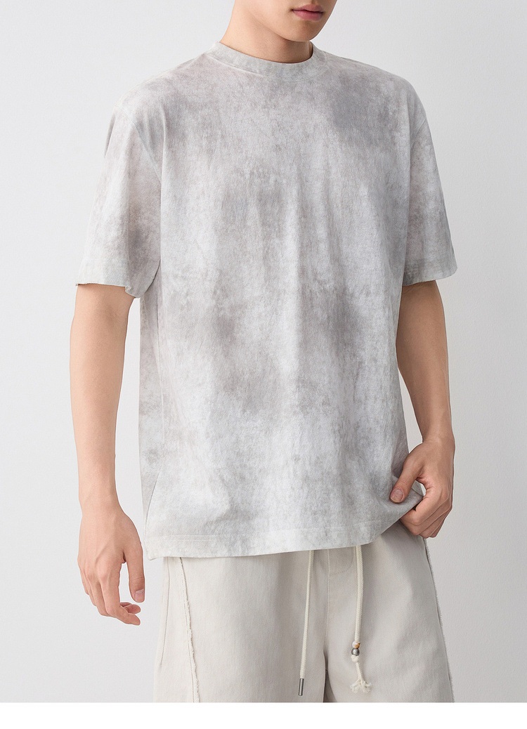 Áo thun nam tay ngắn cổ tròn chất liệu lanh cotton phong cách đường phố — màu cà phê chi tiết 19