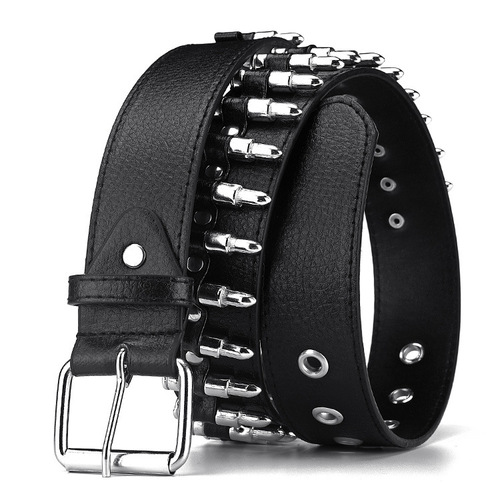 Rivet belt men's punk rock style fashion bullet belt new cross-border Y2K belt women's wide belt