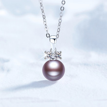 莫桑石项链戴妃帝王紫天然淡水珍珠吊坠s925纯银项链工厂现货批发