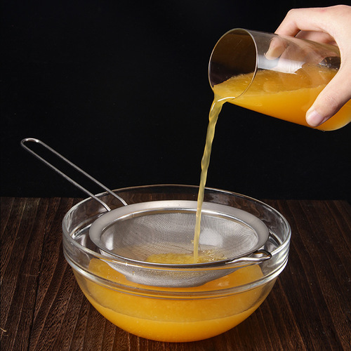 Flour sieve with handle, oil filter spoon 304 mesh stainless steel thickened wide side mesh drain 60 mesh ultra-fine mesh oil grid oil fishing