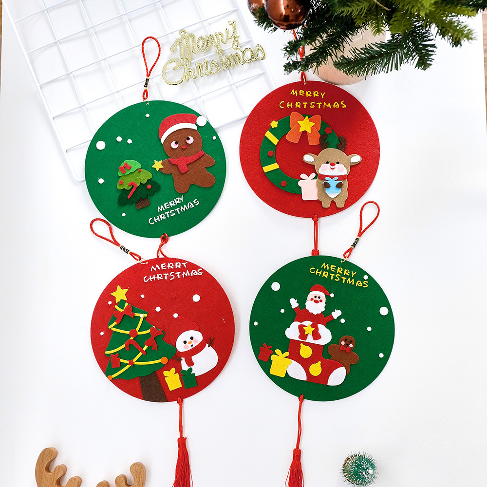 크리스마스 펠트 펜던트 크리스마스 장면 장식 소품 학생 크리스마스 선물 DIY 소재 가방