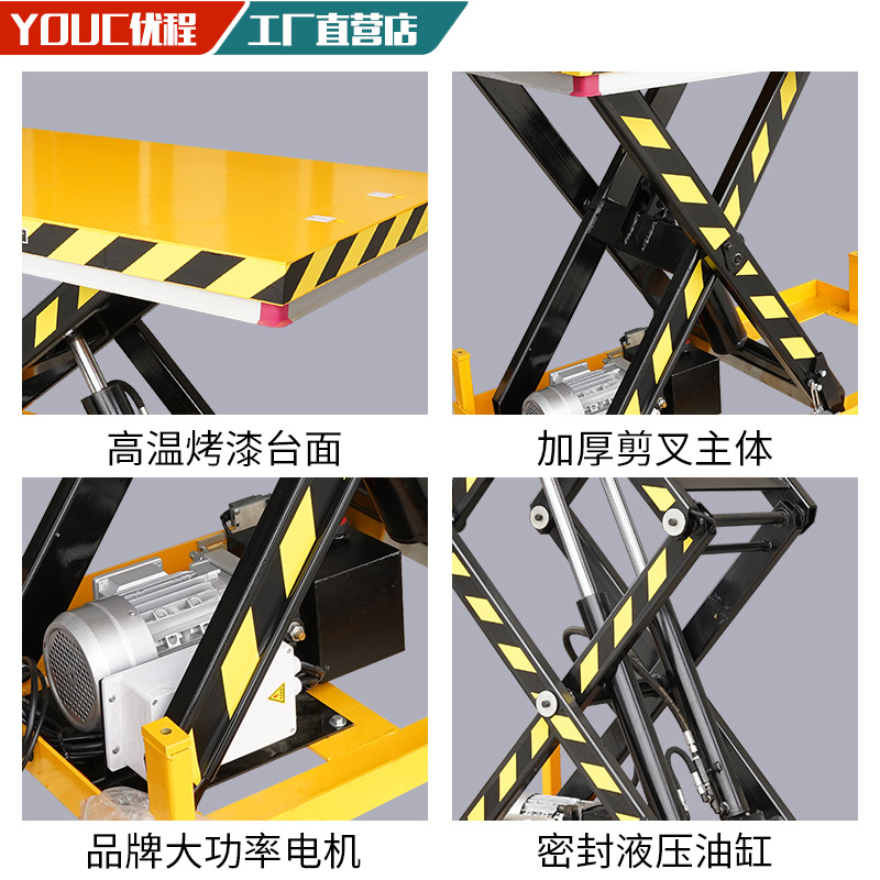 Plataforma elevadora de tijera, banco de trabajo de descarga, elevador eléctrico hidráulico pequeño fijo, elevador logístico