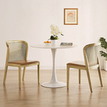 北欧实木藤编椅子餐椅复古靠背设计师椅餐厅酒店中古藤编椅高靠背