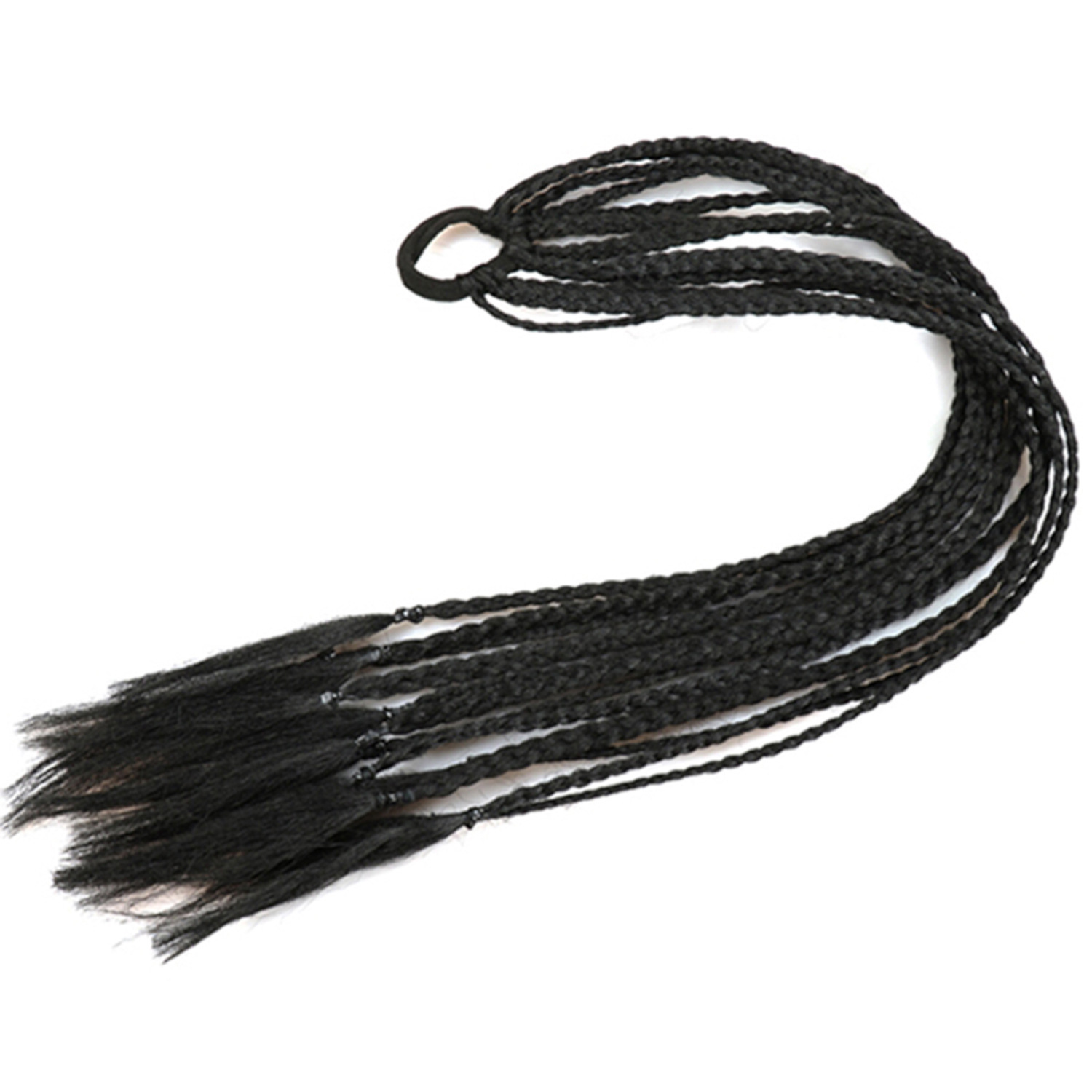 Trenzas de color de tres hebras de cola de caballo de tela de alta temperatura de seda sucia trenzas de cabello tipo peluca