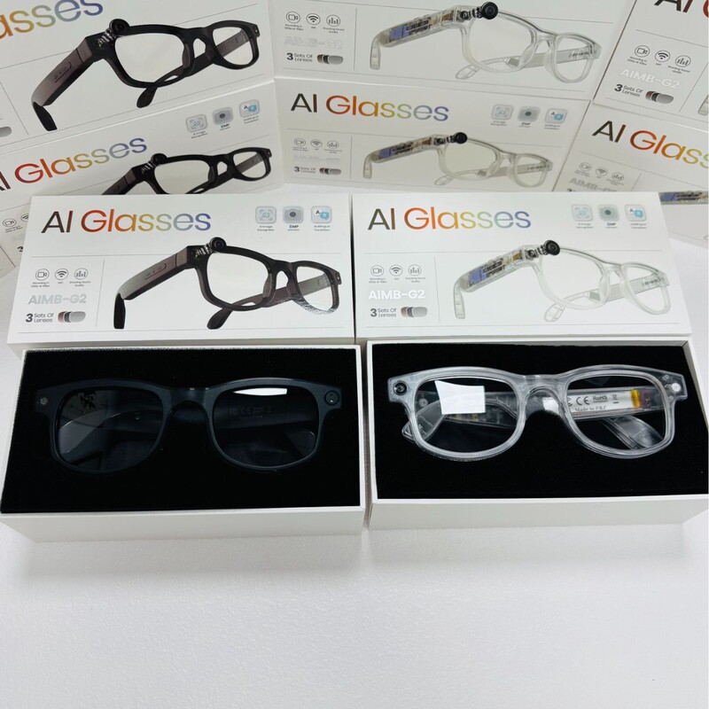 Aimb-G2 Smart Glasses 8 Million Pixels Photo Camera 1200P Audio Video Recording Ai Translation + Music Control