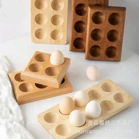 新款木质鸡蛋托盘 创意简约分格固定鸡蛋架 厨房相思木托盘