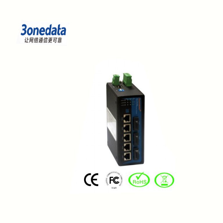 IES618-3F 5口百兆电+3口百兆光 网管型导轨式工业级以太网交换机