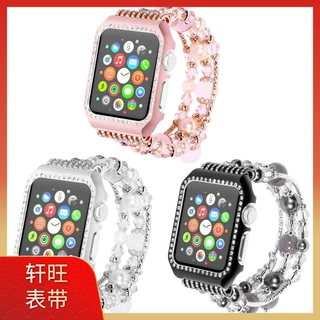 适用苹果玛瑙智能一体表带Apple Watch 水晶珠宝手表链iWatch厂家