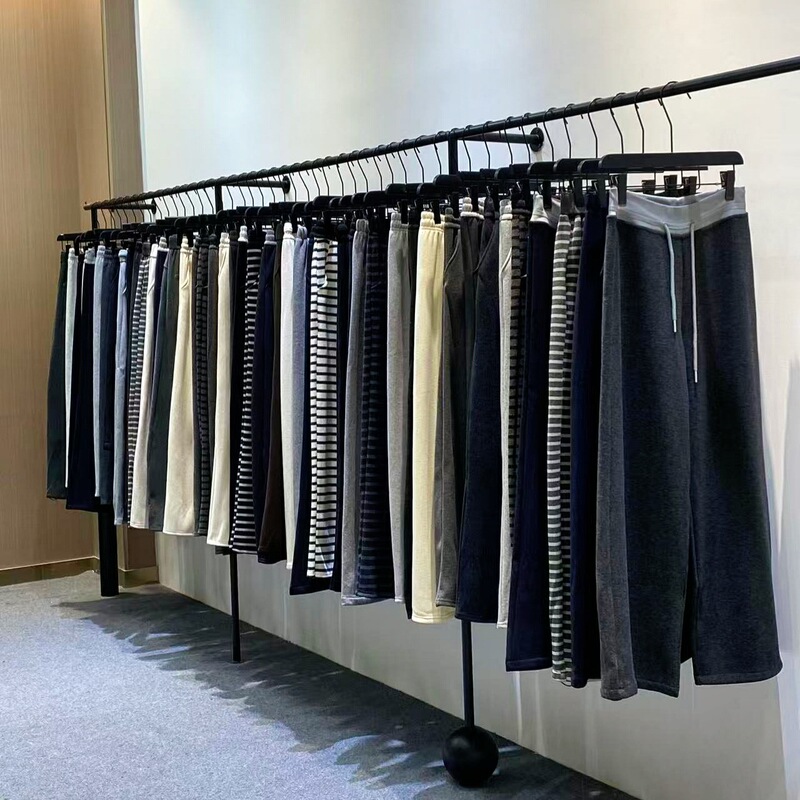 Autumn and Winter High-Waisted Drapey Wide-Leg Cashmere Casual Pants for Women, New Knit Elastic Waist Straight-Leg Pants, Versatile Slimming Sweatpants