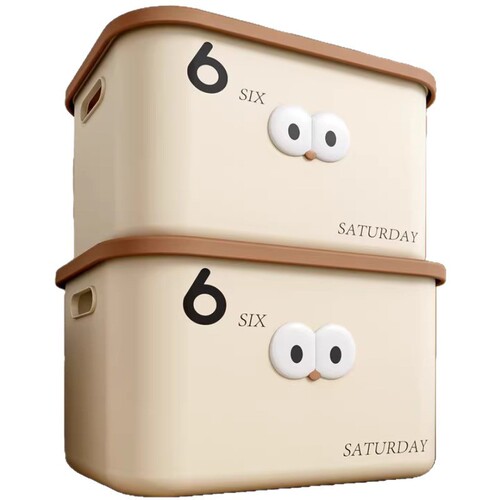 Desktop storage box, two-pack, Big Mac, large-capacity storage box, thickened storage box with lid, dust-proof storage