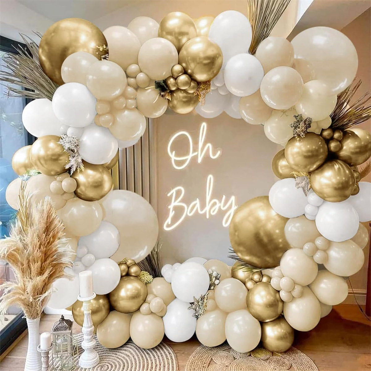 White golden balloon