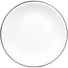 加厚搪瓷圆盘素黑红边深型饭碟菜盘子餐厅白色菜碟老式搪瓷盘汤盘