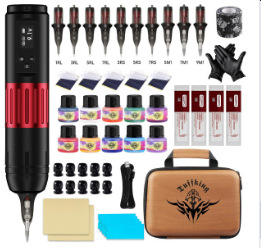 Máquina de tatuaje inalámbrica Tuffking, éxito de ventas transfronterizo, juego de pluma de tatuaje multifunción, herramienta de tatuaje todo en uno
