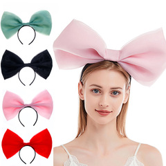 熱銷超大蝴蝶結髮箍立體網紗大蝴蝶結頭飾甜美可愛顯臉小簡約發箍